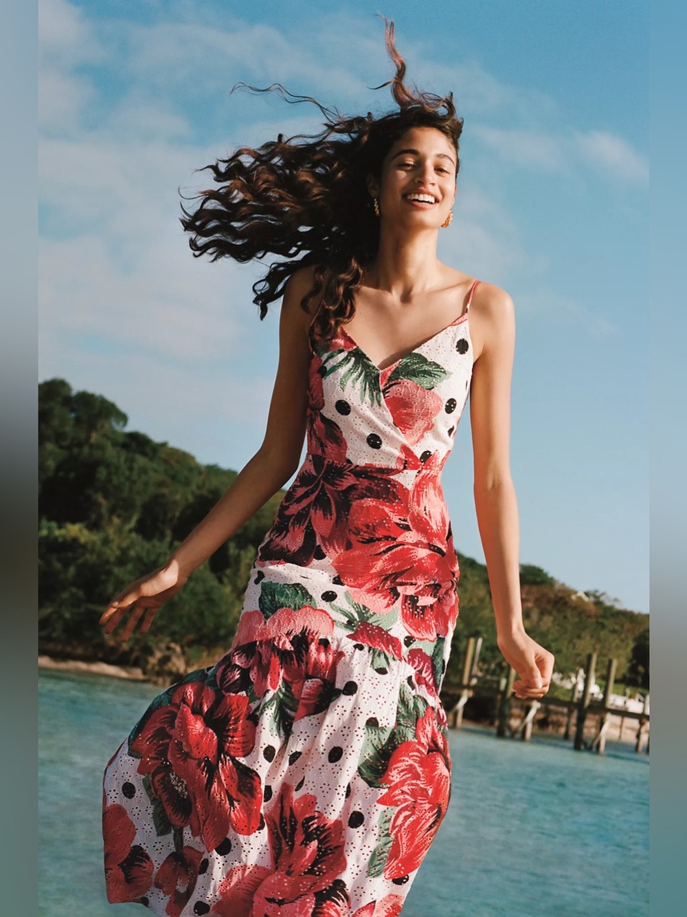 FARM Rio Anthropologie Riviera Eyelet Maxi Dress
size 12p Petite 
Style No. 4130